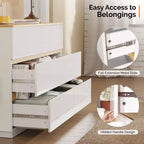 Commode bicolore à six tiroirs Karl Home de 47 pouces à deux rangées