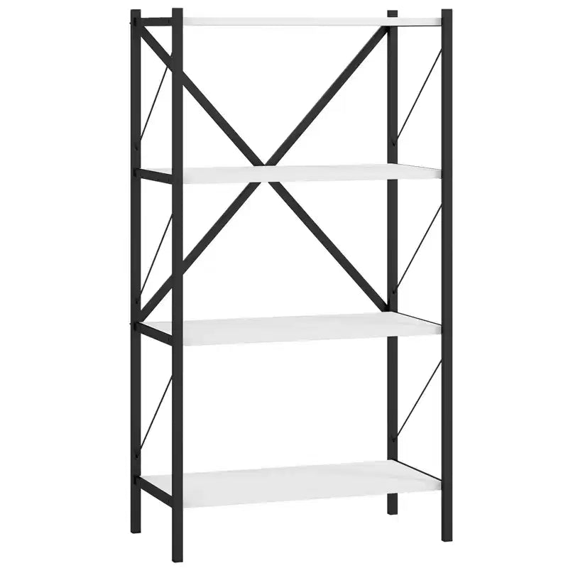 Costway Étagère à Livres Industrielle à 4 Niveaux avec Cadre Métallique Robuste pour Salon