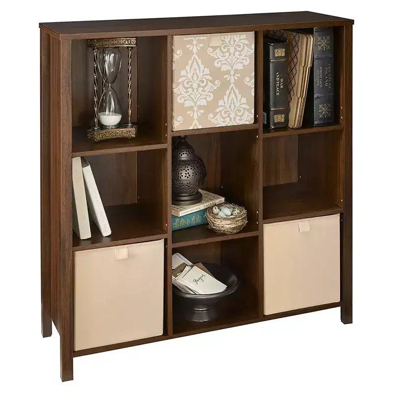Meuble de rangement à 9 casiers réglable en bois ClosetMaid, bibliothèque de rangement pour chambre à coucher, organisateur de maison, châtaignier foncé