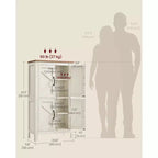 Collection VASAGLE LIRY - Meuble de rangement de style rustique, Meuble bas de salle de bain avec portes coulissantes, Meuble de cuisine sur pied, Étagères réglables