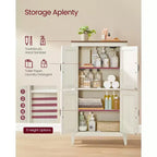Collection VASAGLE LIRY - Meuble de rangement de style rustique, Meuble bas de salle de bain avec portes coulissantes, Meuble de cuisine sur pied, Étagères réglables