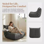 Canapé géant poire pour le sol, canapé paresseux en mousse à mémoire de forme pour adultes, grand pouf en simili cuir sans accoudoirs pour salon, chambre, dortoir, bureau