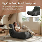 Canapé géant poire pour le sol, canapé paresseux en mousse à mémoire de forme pour adultes, grand pouf en simili cuir sans accoudoirs pour salon, chambre, dortoir, bureau