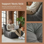 Canapé géant poire pour le sol, canapé paresseux en mousse à mémoire de forme pour adultes, grand pouf en simili cuir sans accoudoirs pour salon, chambre, dortoir, bureau