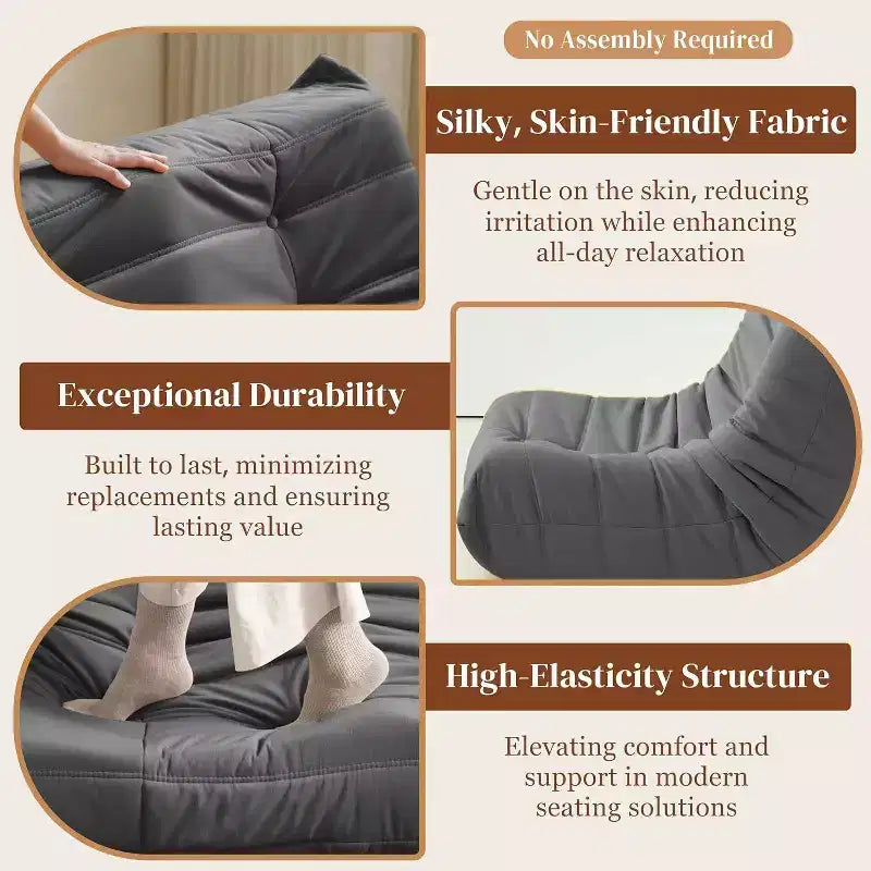 Canapé géant poire pour le sol, canapé paresseux en mousse à mémoire de forme pour adultes, grand pouf en simili cuir sans accoudoirs pour salon, chambre, dortoir, bureau