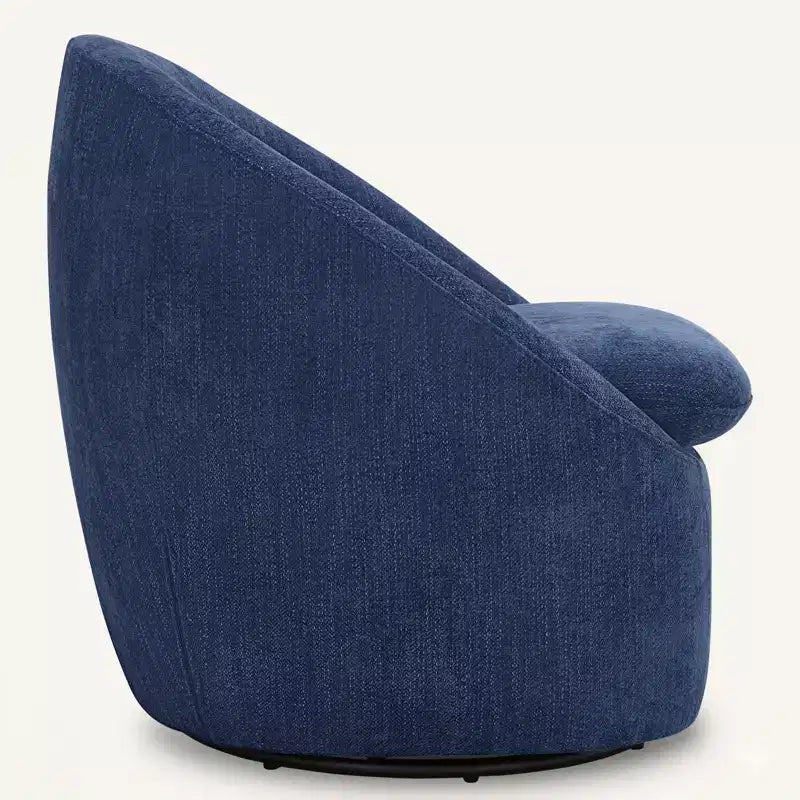 Fauteuil d'appoint pivotant Bekrvio, fauteuil baril en chenille avec coussin épais, fauteuil de salon moderne avec base en métal pour salon chambre à coucher