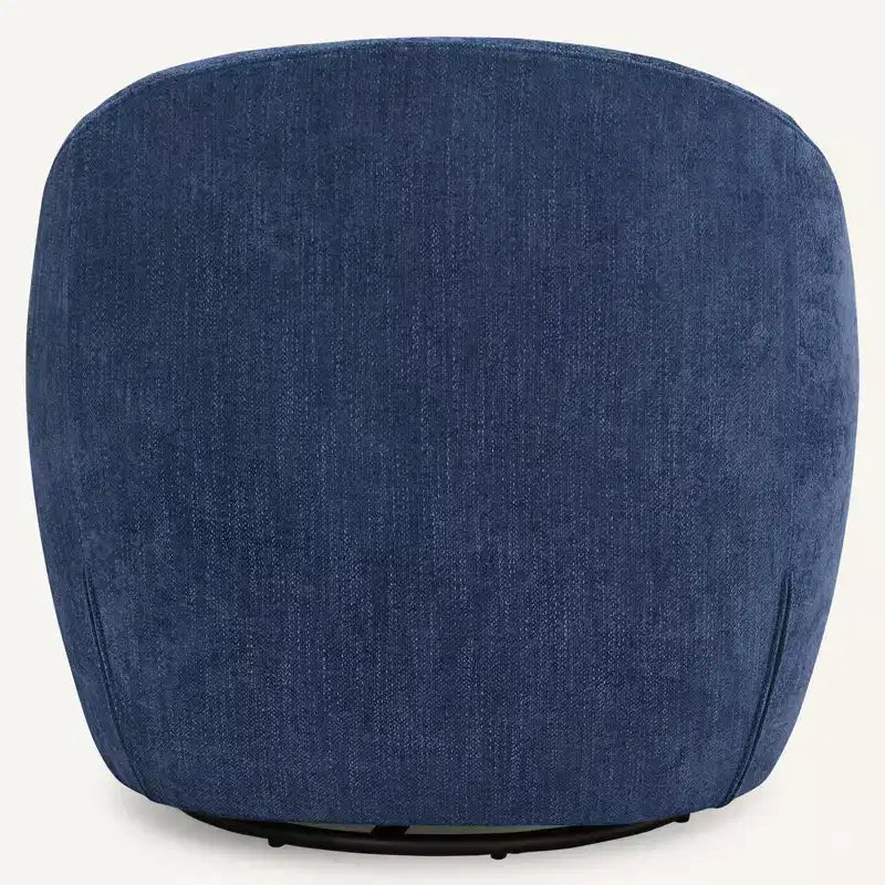 Fauteuil d'appoint pivotant Bekrvio, fauteuil baril en chenille avec coussin épais, fauteuil de salon moderne avec base en métal pour salon chambre à coucher