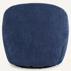Fauteuil d'appoint pivotant Bekrvio, fauteuil baril en chenille avec coussin épais, fauteuil de salon moderne avec base en métal pour salon chambre à coucher