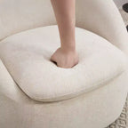 Fauteuil d'appoint pivotant Bekrvio, fauteuil baril en chenille avec coussin épais, fauteuil de salon moderne avec base en métal pour salon chambre à coucher