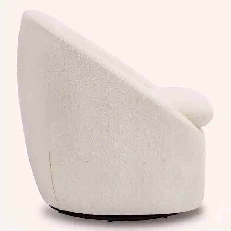 Fauteuil d'appoint pivotant Bekrvio, fauteuil baril en chenille avec coussin épais, fauteuil de salon moderne avec base en métal pour salon chambre à coucher