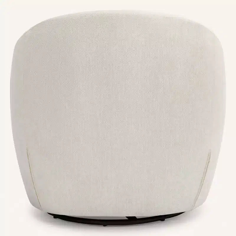 Fauteuil d'appoint pivotant Bekrvio, fauteuil baril en chenille avec coussin épais, fauteuil de salon moderne avec base en métal pour salon chambre à coucher