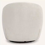 Fauteuil d'appoint pivotant Bekrvio, fauteuil baril en chenille avec coussin épais, fauteuil de salon moderne avec base en métal pour salon chambre à coucher