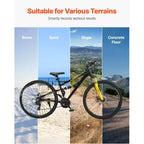 VTT NAYSAYE 29 pouces 24 vitesses, suspension avant, freins à disque double pour l'aventure tout-terrain, noir, 57,87*9,45*30,91