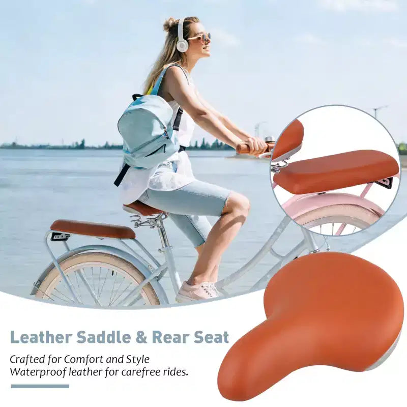 Vélo de ville NAYSAYE pour femme avec panier avant et cadre robuste pour des trajets urbains confortables, bleu, 63.98*24.53*38.82
