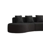Canapé modulaire MAYEERTY incurvé en velours 5 places avec coussins décoratifs