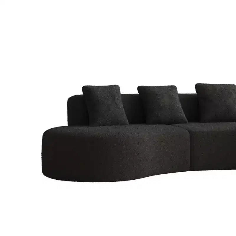 Canapé modulaire MAYEERTY incurvé en velours 5 places avec coussins décoratifs