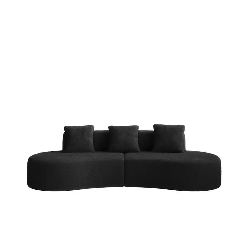 Canapé modulaire MAYEERTY incurvé en velours 5 places avec coussins décoratifs