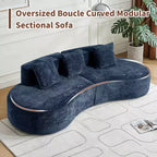 Canapé modulaire MAYEERTY incurvé en velours 5 places avec coussins décoratifs