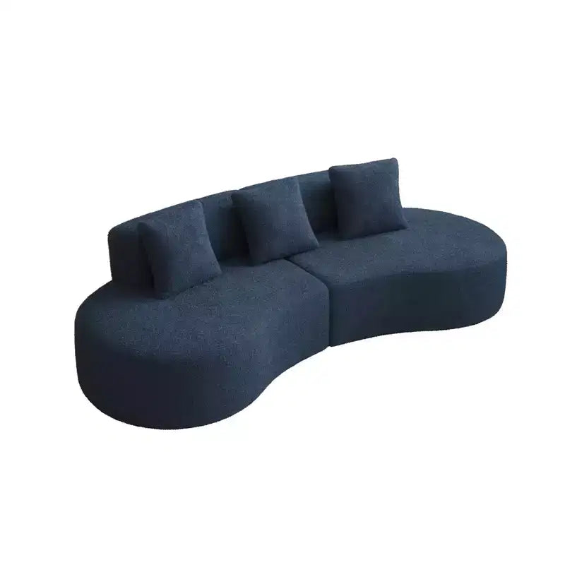 Canapé modulaire MAYEERTY incurvé en velours 5 places avec coussins décoratifs