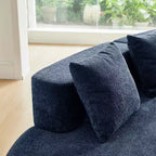 Canapé modulaire MAYEERTY incurvé en velours 5 places avec coussins décoratifs