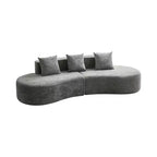 Canapé modulaire MAYEERTY incurvé en velours 5 places avec coussins décoratifs