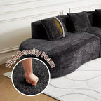 Canapé modulaire MAYEERTY incurvé en velours 5 places avec coussins décoratifs