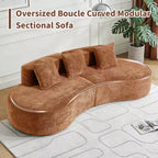 Canapé modulaire MAYEERTY incurvé en velours 5 places avec coussins décoratifs
