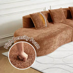 Canapé modulaire MAYEERTY incurvé en velours 5 places avec coussins décoratifs
