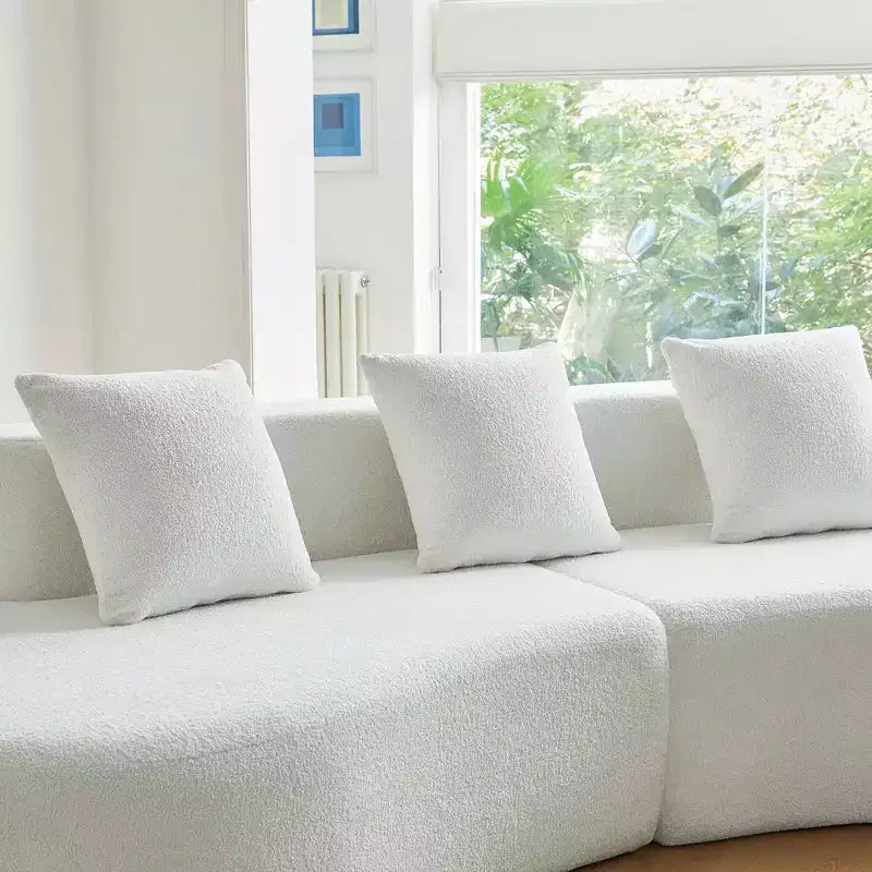 Canapé modulaire MAYEERTY incurvé en velours 5 places avec coussins décoratifs