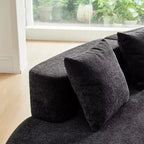 Canapé modulaire MAYEERTY incurvé en velours 5 places avec coussins décoratifs