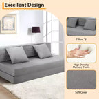 Canapé-lit pliant 80 avec oreillers, fauteuil-lit convertible pour adultes, futon de sol en mousse à mémoire de forme pour salon compact