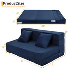 Canapé-lit pliant 80 avec oreillers, fauteuil-lit convertible pour adultes, futon de sol en mousse à mémoire de forme pour salon compact