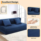 Canapé-lit pliant 80 avec oreillers, fauteuil-lit convertible pour adultes, futon de sol en mousse à mémoire de forme pour salon compact