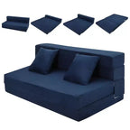 Canapé-lit pliant 80 avec oreillers, fauteuil-lit convertible pour adultes, futon de sol en mousse à mémoire de forme pour salon compact