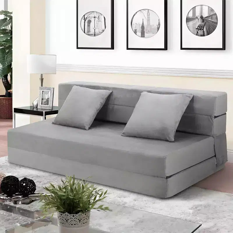 Canapé-lit pliant 80 avec oreillers, fauteuil-lit convertible pour adultes, futon de sol en mousse à mémoire de forme pour salon compact