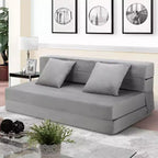 Canapé-lit pliant 80 avec oreillers, fauteuil-lit convertible pour adultes, futon de sol en mousse à mémoire de forme pour salon compact