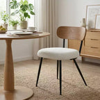 Ensemble de salle à manger rond moderne 5 pièces, ensemble de salle à manger de cuisine sur pied de 39,5 po avec 4 chaises rembourrées en tissu bouclé pour la cuisine et la salle à manger - Panipeachy