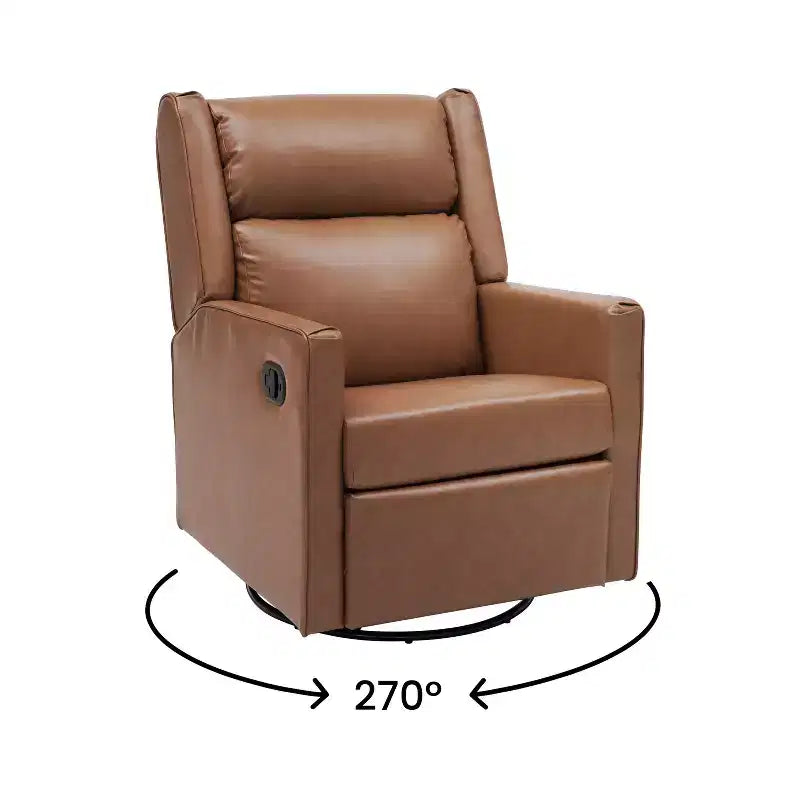 Fauteuil inclinable pivotant Emma et Oliver avec ports de charge USB/USB-C, fauteuil inclinable pivotant manuel à 270 degrés