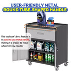 Servante d'atelier métallique pour garage, armoire de rangement mobile robuste avec portes verrouillables, servante à outils roulante