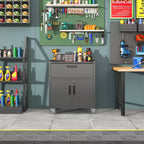 Servante d'atelier métallique pour garage, armoire de rangement mobile robuste avec portes verrouillables, servante à outils roulante