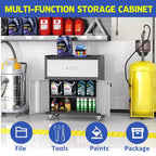 Servante d'atelier métallique pour garage, armoire de rangement mobile robuste avec portes verrouillables, servante à outils roulante