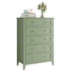 Commode à 5 tiroirs pour chambre à coucher, chiffonnier haut et moderne avec poignées en métal, meuble de rangement en bois pour placard, salon, couloir