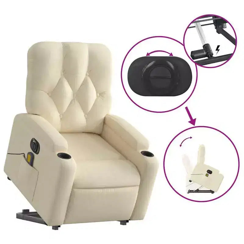 vidaXL Fauteuil inclinable de massage releveur gris foncé