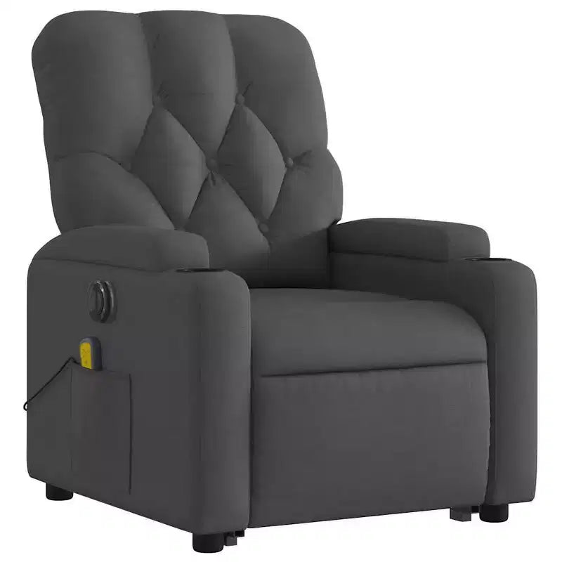 vidaXL Fauteuil inclinable de massage releveur gris foncé