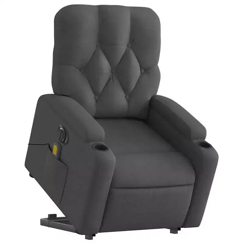vidaXL Fauteuil inclinable de massage releveur gris foncé