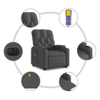 vidaXL Fauteuil inclinable de massage releveur gris foncé