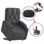 vidaXL Fauteuil inclinable de massage releveur gris foncé