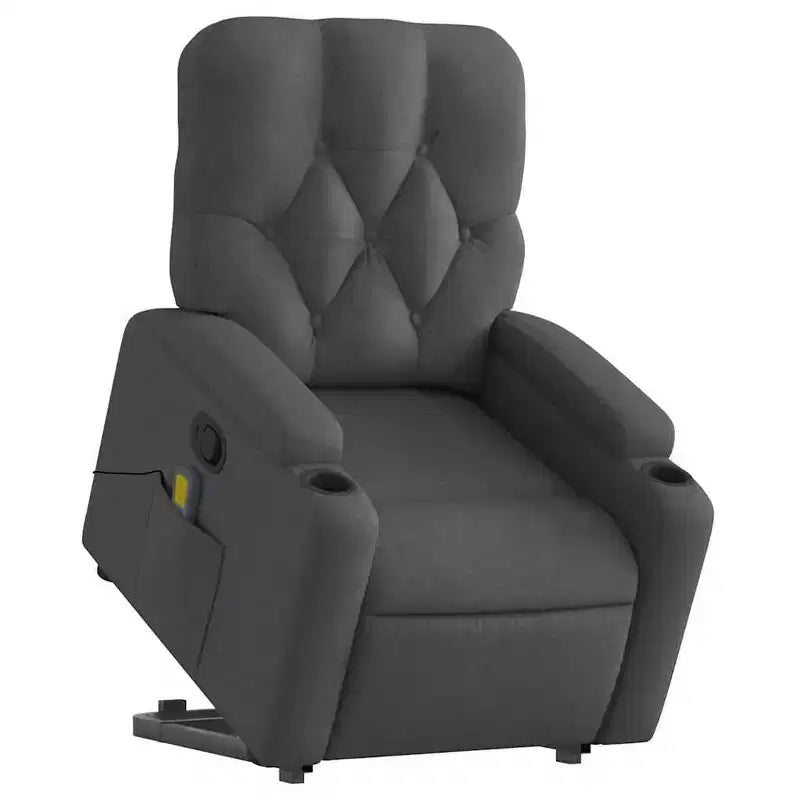 vidaXL Fauteuil inclinable de massage releveur gris foncé