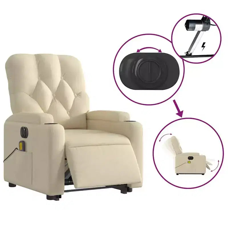 vidaXL Fauteuil inclinable de massage releveur gris foncé