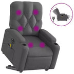 vidaXL Fauteuil inclinable de massage releveur gris foncé